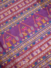 Red Purple Mustard Veena Pani Lata Master Weave Exclusive Handspun Tussar Silk Saree