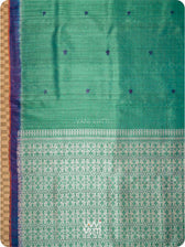 Peacock Green Purple Nabh Butterfly Handspun Tussar Silk Saree