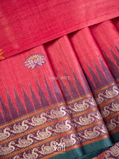 Red Purple Mustard Veena Pani Lata Master Weave Exclusive Handspun Tussar Silk Saree