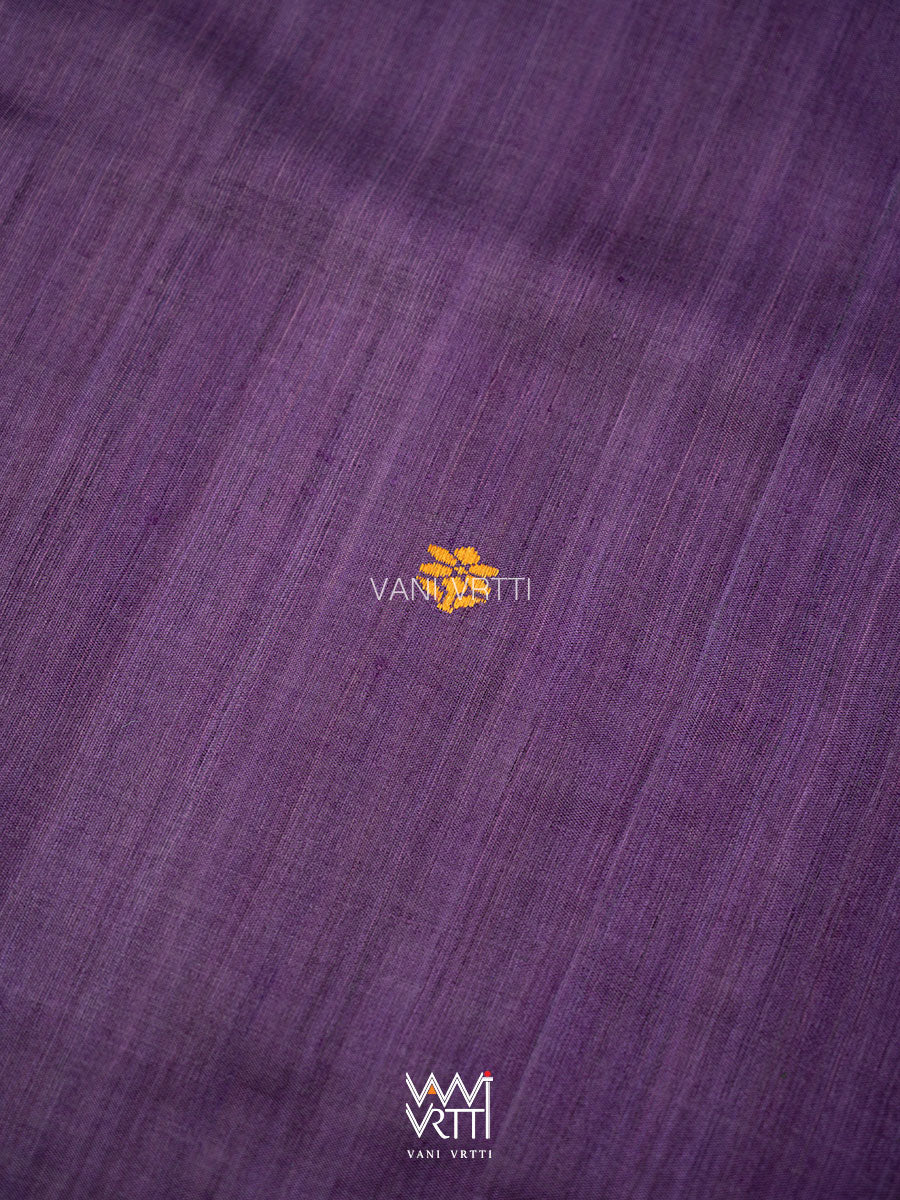 Purple Green Parijat Handspun Tussar Silk Saree