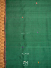 Purple Green Parijat Handspun Tussar Silk Saree