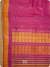 Pink Orange  Ananta Handspun Tussar Silk Saree