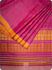 Pink Orange  Ananta Handspun Tussar Silk Saree