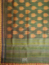 Reddish Green Dual Colour Peepal Handspun Tussar Silk Saree