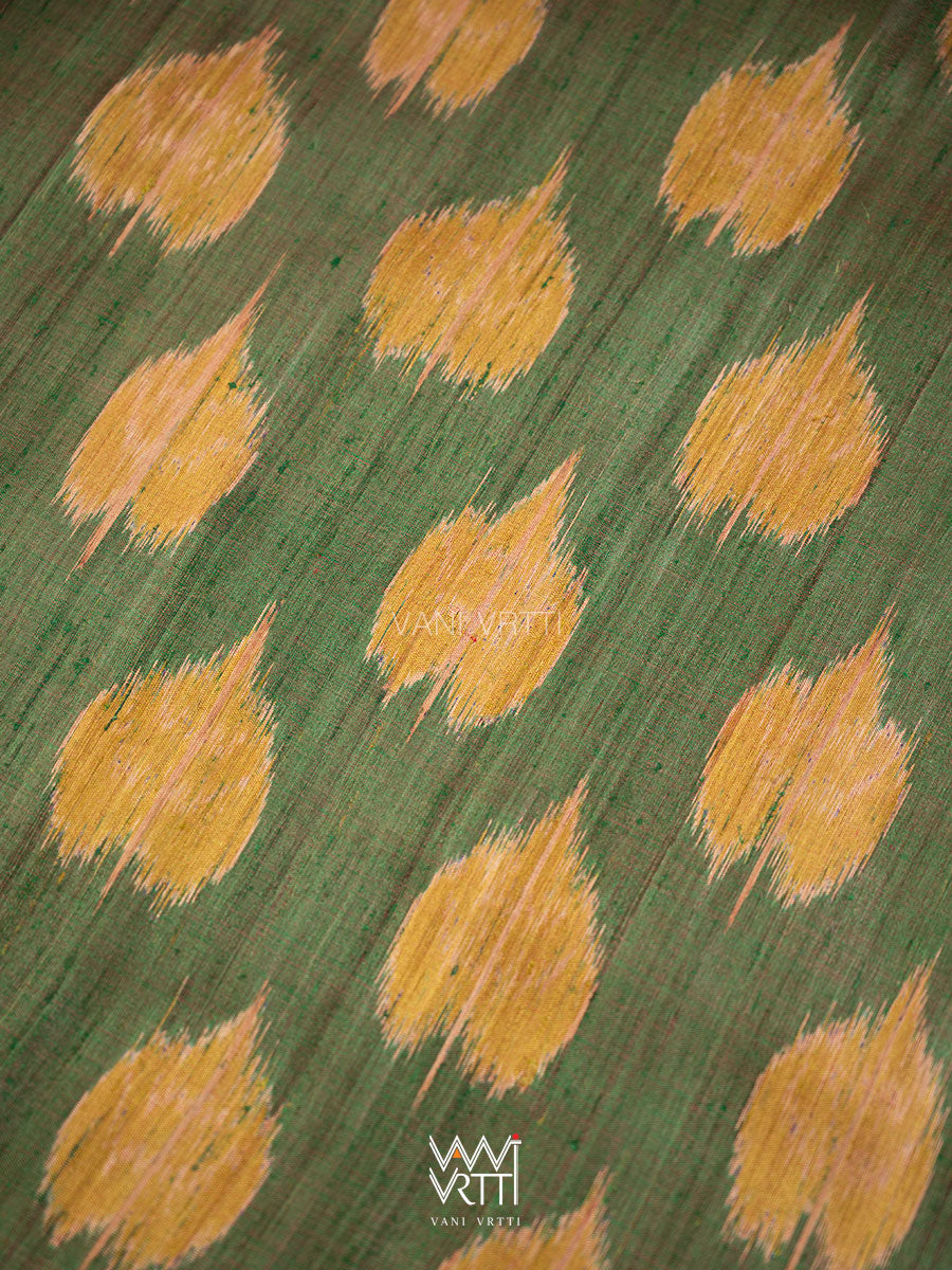 Reddish Green Dual Colour Peepal Handspun Tussar Silk Saree