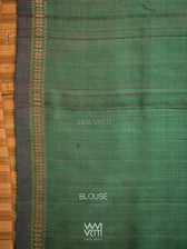 Reddish Green Dual Colour Peepal Handspun Tussar Silk Saree