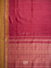 Bougainvillea Pink Mehendi Madhumalati Handspun Tussar Silk Sari