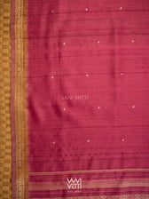 Bougainvillea Pink Mehendi Madhumalati Handspun Tussar Silk Sari