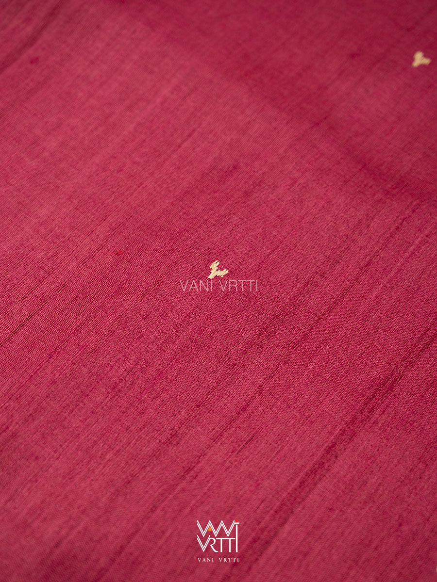 Bougainvillea Pink Mehendi Madhumalati Handspun Tussar Silk Sari