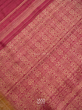Bougainvillea Pink Mehendi Madhumalati Handspun Tussar Silk Sari
