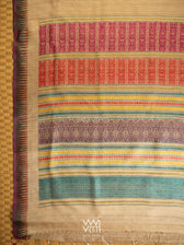 Natural Tussar Mehendi Bottle Green Ananta Handspun Tussar Silk Saree