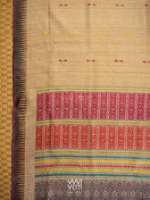 Natural Tussar Mehendi Bottle Green Ananta Handspun Tussar Silk Saree