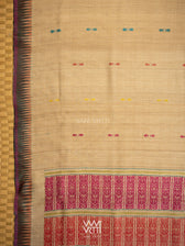 Natural Tussar Mehendi Bottle Green Ananta Handspun Tussar Silk Saree