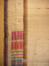Natural Tussar Mehendi Bottle Green Ananta Handspun Tussar Silk Saree
