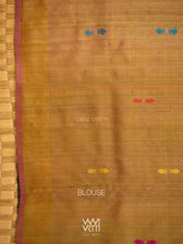 Natural Tussar Mehendi Bottle Green Ananta Handspun Tussar Silk Saree