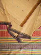 Natural Tussar Mehendi Bottle Green Ananta Handspun Tussar Silk Saree