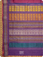 Burgundy Pink Purple Orange Ganga Jamuna Ananta Handspun Tussar Silk Saree