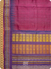 Burgundy Pink Purple Orange Ganga Jamuna Ananta Handspun Tussar Silk Saree