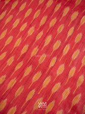 Red Orange Kadamba Ikat Handspun Tussar Silk Saree
