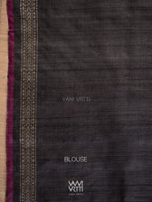 Black Pink Rangan Phool Ikat Handspun Tussar Silk Saree