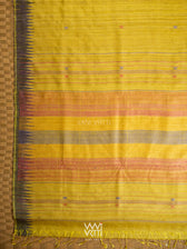 Yellow Lilac Peach Ganga Jamuna Kondha Handspun Tussar Silk Saree