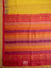 Yellow Red Purple Kondha Handspun Tussar Silk Saree