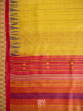 Yellow Red Purple Kondha Handspun Tussar Silk Saree