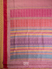 Onion Pink Red Red Ananta Handspun Tussar Silk Saree