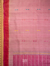 Onion Pink Red Red Ananta Handspun Tussar Silk Saree
