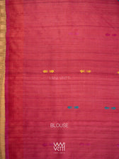 Onion Pink Red Red Ananta Handspun Tussar Silk Saree