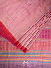 Onion Pink Red Red Ananta Handspun Tussar Silk Saree