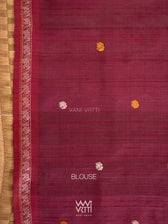 Mehendi Green Magenta  Airavata Konark Double Palla Handspun Tussar Silk Saree