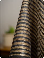 Black Natural Stripe Rekha Ghicha Handspun Tussar Silk Dupatta