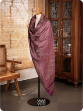 Wine Pink Natural Stripe Rekha Handspun Tussar Silk Dupatta