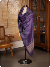 Deep Violet Madhumalati Handspun Tussar Silk Dupatta