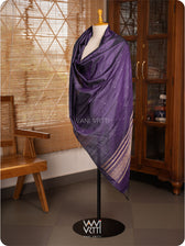 Deep Violet Small Madhumalati Handspun Tussar Silk Dupatta