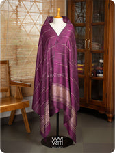 Deep Wine Pink Madhumalati Handspun Tussar Silk Dupatta