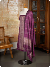 Deep Wine Pink Madhumalati Handspun Tussar Silk Dupatta