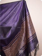 Deep Violet Madhumalati Handspun Tussar Silk Dupatta