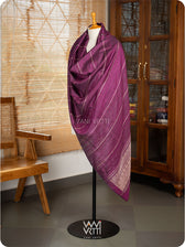 Deep Wine Pink Madhumalati Handspun Tussar Silk Dupatta