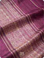 Deep Wine Pink Madhumalati Handspun Tussar Silk Dupatta