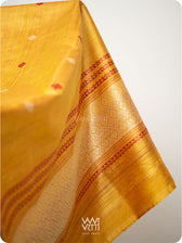 Mango Yellow Dahlia Phool Handspun Tussar Silk Dupatta
