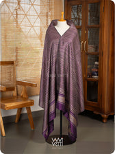 Violet Natural Stripe Rekha Handspun Tussar Silk Dupatta