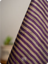 Violet Natural Stripe Rekha Handspun Tussar Silk Dupatta