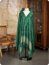 Green Madhumalati Handspun Tussar Silk Dupatta