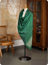 Green Madhumalati Handspun Tussar Silk Dupatta