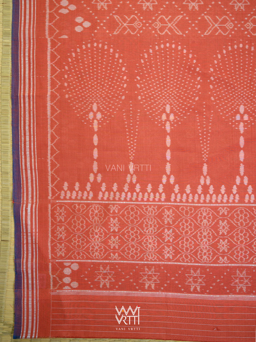 Manjistha Red Revival Jotai Natural Dyed Cotton Ikat Saree