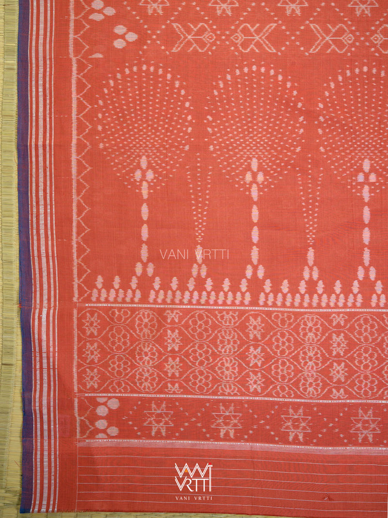 Manjistha Red Revival Jotai Natural Dyed Cotton Ikat Saree