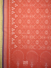 Manjistha Red Revival Jotai Natural Dyed Cotton Ikat Saree