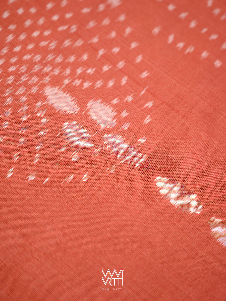 Manjistha Red Revival Jotai Natural Dyed Cotton Ikat Saree